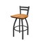 Holland Bar Stool Co 25" Low Back Swivel Counter Stool, Pewter Finish, Med Maple Seat 41125PWMedMpl - alternate 1